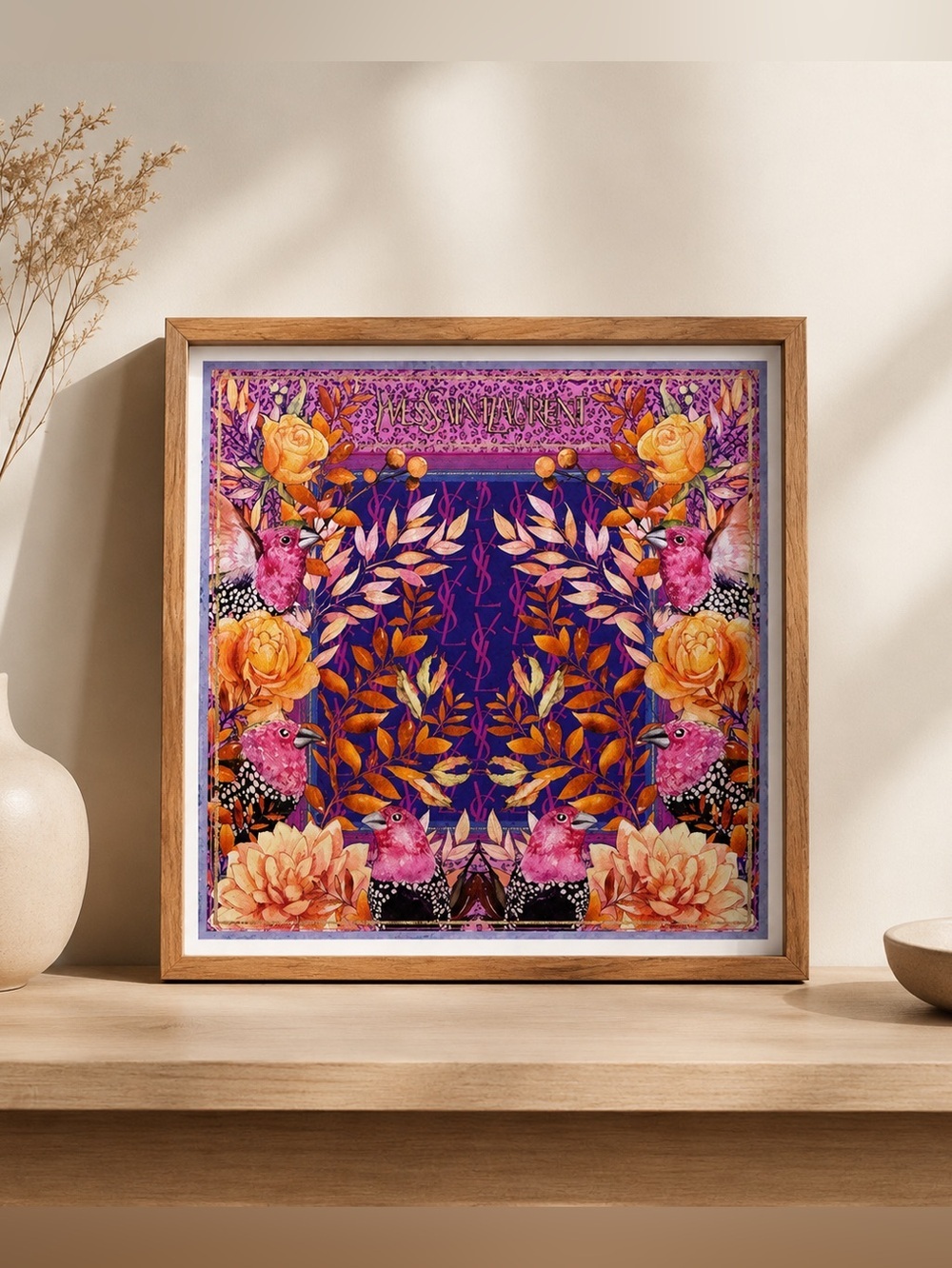 ART REMEDY YSL Inspired Hummingbird Wall Art